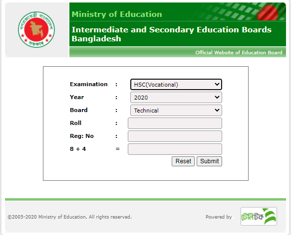 BTEB HSC Vocational Result