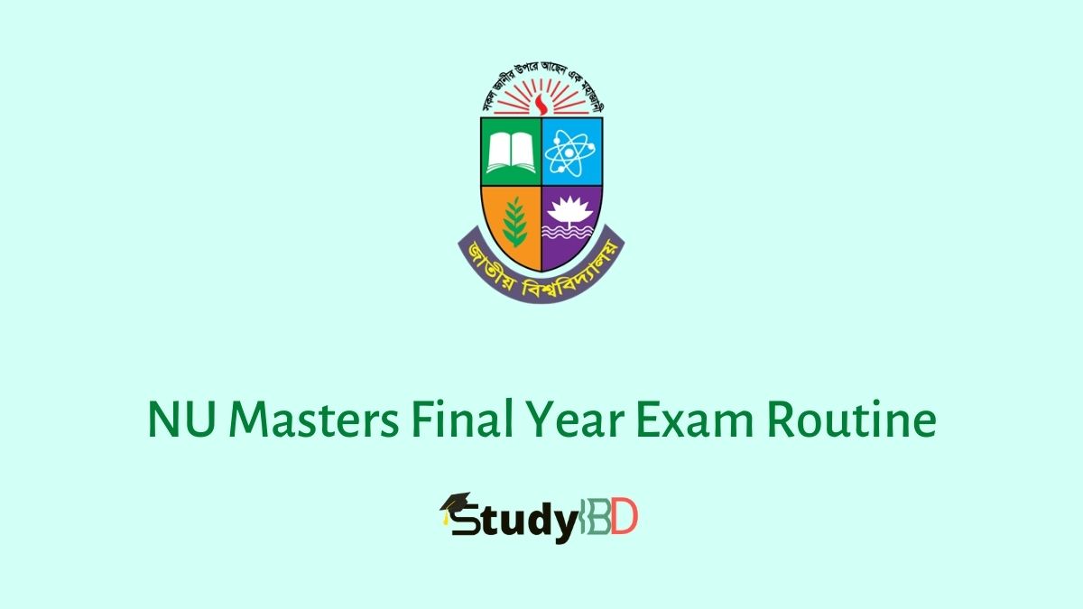 NU Masters Final Year Exam Routine