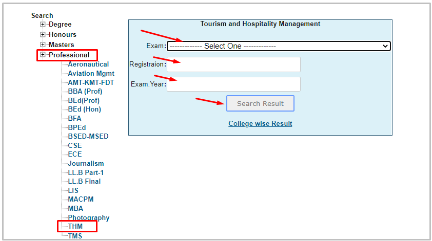 THM Exam result