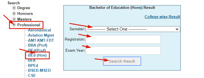 B.Ed Exam Result 2022