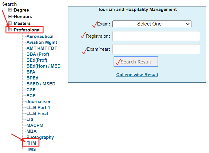 MBA In THM Exam Result 2022