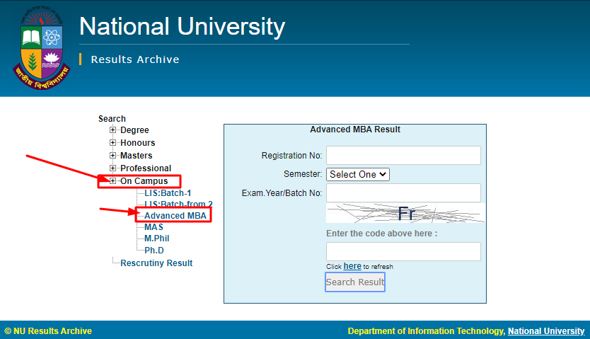 Advanced MBA Exam Result