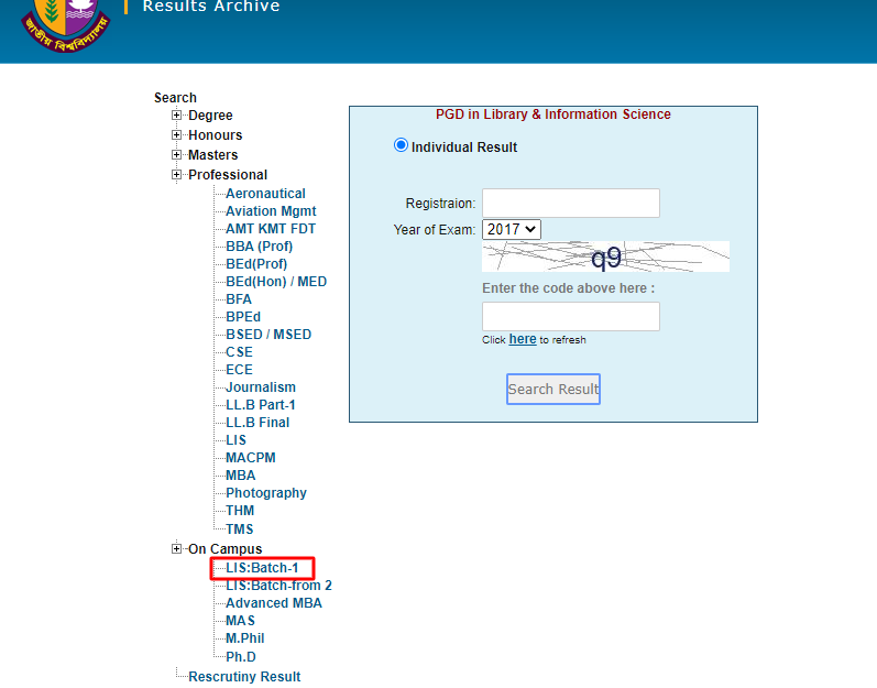 LIS Exam Result 2022